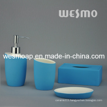 Blue Rubber Oil Coated Porcelain Bathroom Set (WBC0807A)